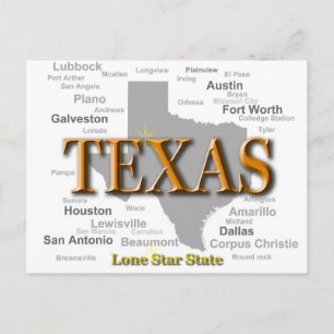 Carte de la fierté d'état du Texas Silhouette