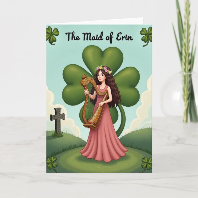 Carte de la Fille d'Érin Harpe Irlandaise (Devant)