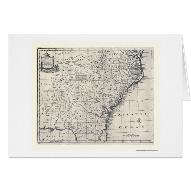 Carte de la Géorgie et de Carolinas par Bowen 1752 (Devant horizontal)
