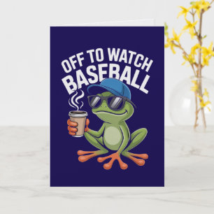 Carte de la grenouille sportive allant assister à 