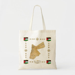 Carte de la Jordanie + Sac de drapeaux