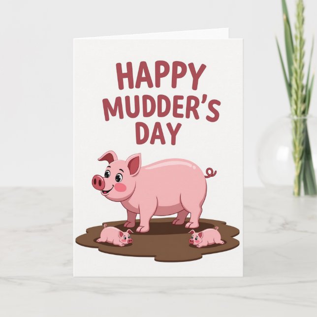 Carte de la journée des cochons en boue douce (Devant)