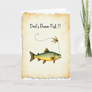 Carte de la journée du poisson du rêve de papa
