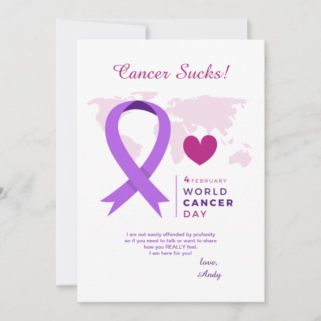 Carte de la Journée mondiale du cancer (Devant)