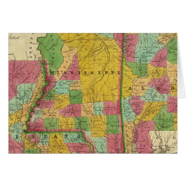 Carte de la Louisiane, du Mississippi et de l'Alab (Devant horizontal)