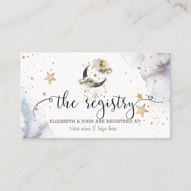 Carte de la Lune Étoiles Or Céleste (Devant)