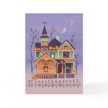 Carte de la maison Jack-o'lanterne Halloween