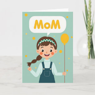 Carte de la maman avec un bandeau à carreaux