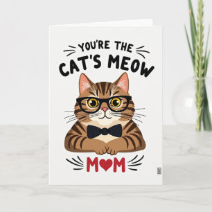 Carte de la Maman Chat qui miaule rayée
