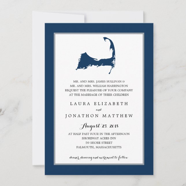 Carte de la marine Blue Cape Cod | MARIAGE (Devant)