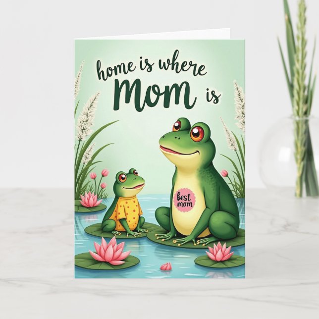 Carte de la Meilleure Mère Grenouille Verte (Devant)