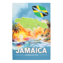 Carte de la mer des Caraïbes coucher de soleil