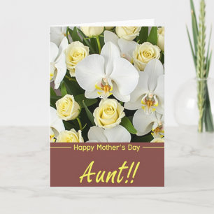 Carte de la Mère à Fleur Blanche Élégante