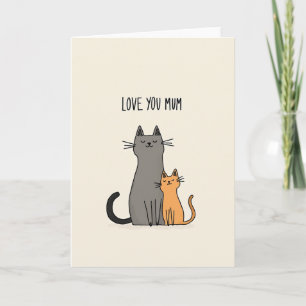 Carte de la Mère Chat Orange et Gris