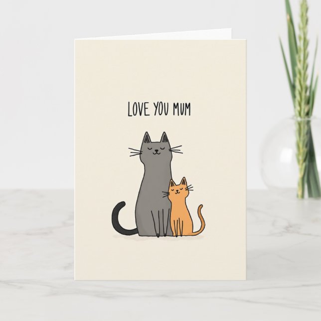 Carte de la Mère Chat Orange et Gris (Devant)