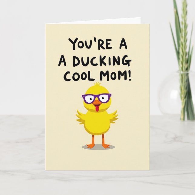 Carte de la mère cool jaune oiseau art (Devant)
