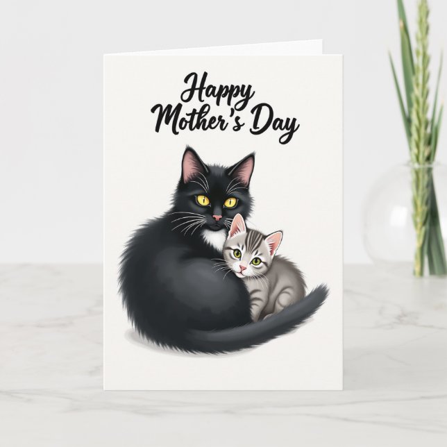 Carte de la mère de chaton rayé (Devant)