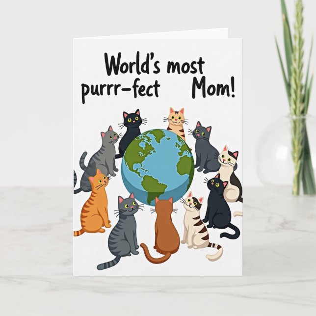 Carte de la mère du monde que les chats aiment (Devant)