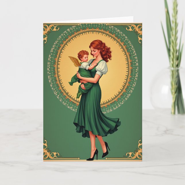 Carte de la Mère et de l'Enfant à la Couronne Doré (Devant)
