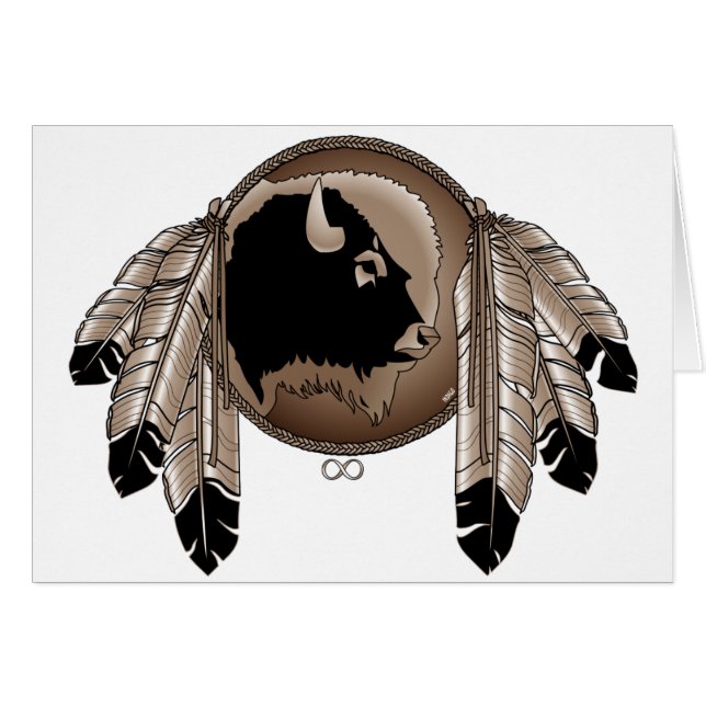 Carte de la nation métis Carte d'art faunique des  (Devant horizontal)