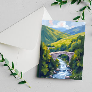 Carte de la nature à l'aquarelle verte du pont de
