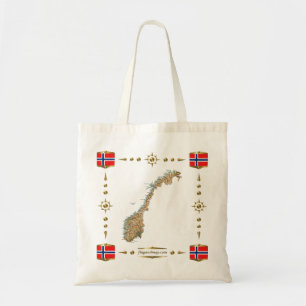 Carte de la Norvège + Sac de drapeaux