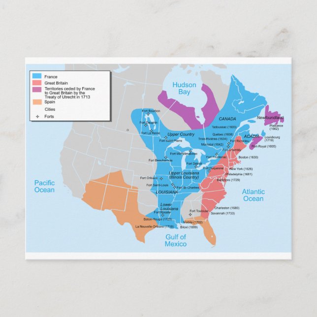 Carte de la Nouvelle-France en 1750 (Devant)