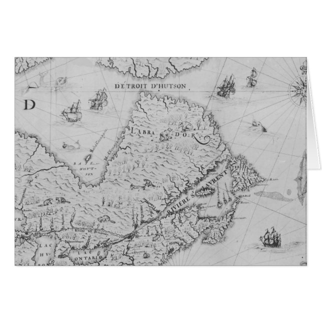 Carte de la nouvelle France ou Canada (Devant horizontal)