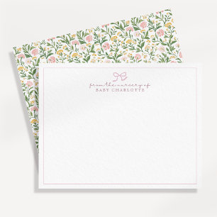 Carte de la nurserie à motif floral de prairie Cot