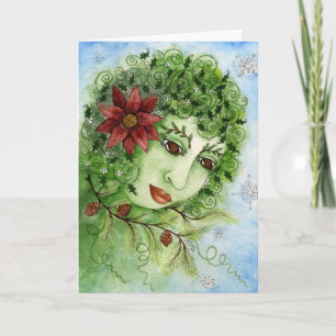 Carte de la nymphe holly Poinsettia