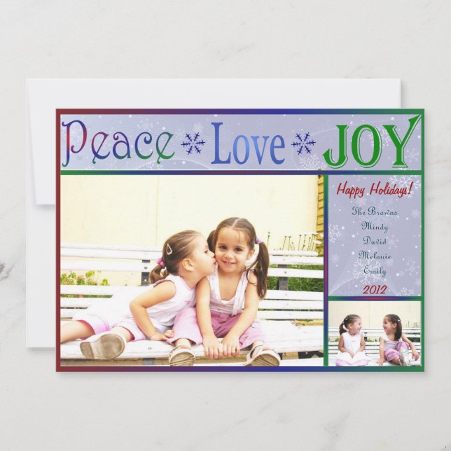Carte de la paix love Joy Christmas (Devant)