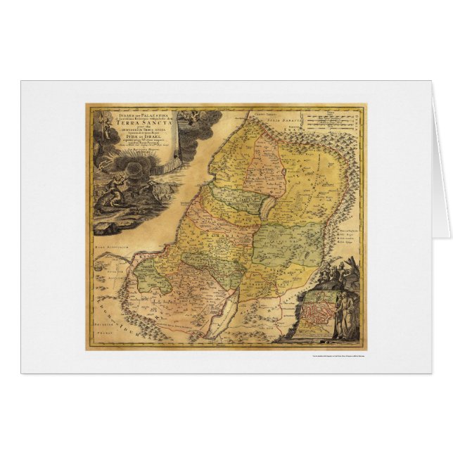 Carte de la Palestine par Johann Homann baptiste (Devant horizontal)