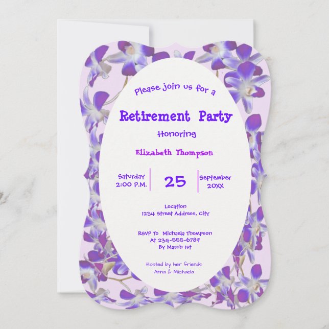 Carte de la partie de retraite à cadre de fleurs v (Devant)