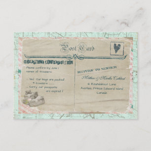 Carte de la partie RSVP de voyage de valises