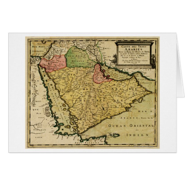 Carte de la péninsule arabe du Moyen-Orient (Devant horizontal)