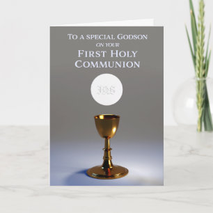 Carte de la première sainte communion Godparent à 