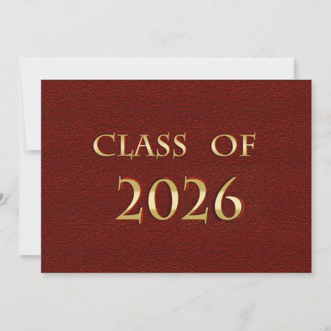 Carte de la promotion 2026 rouge et or (Devant)