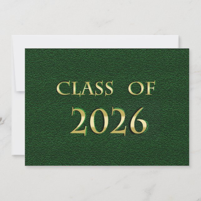 Carte de la promotion 2026 verte et or (Devant)