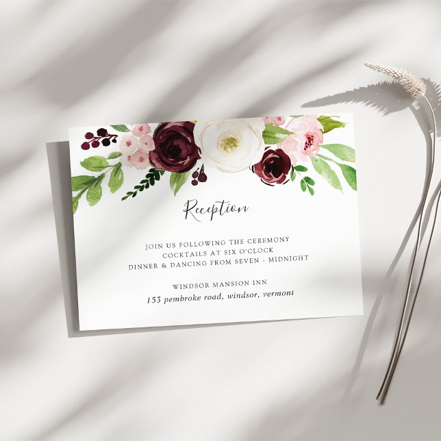Carte de la réception de mariage Blush Romance (Créateur téléchargé)