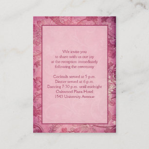 Carte de la réception Paisley Floral Rose