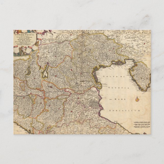 Carte de la région de Venise, Italie (Devant)
