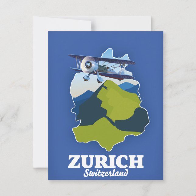 carte de la région de Zurich en Suisse (Devant)