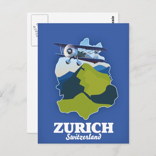 Carte de la région de Zurich Suisse (Devant / Derrière)