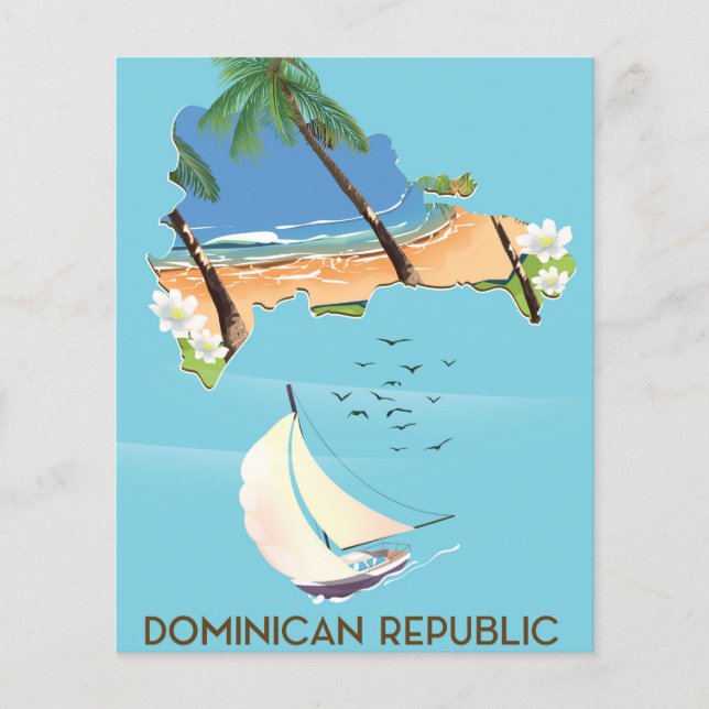 Carte de la République dominicaine Affiche de voya (Devant)