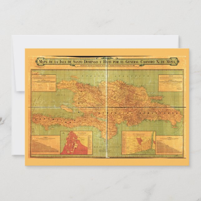 Carte de la République dominicaine et d'Haïti (190 (Devant)