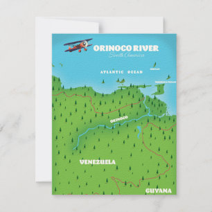 Carte de la rivière Orinoco en Amérique du Sud