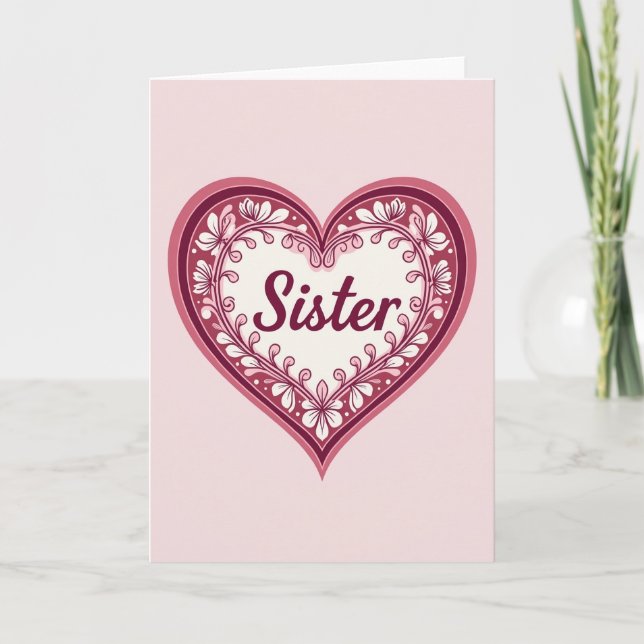 Carte de la rose sincère de la sœur (Devant)