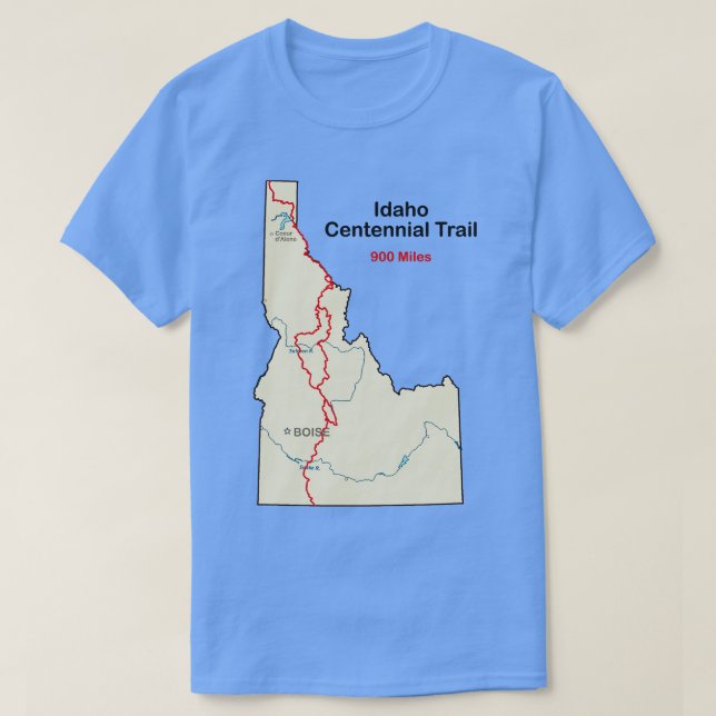 Carte de la route Idaho Centennial Trail TShirt (Design devant)