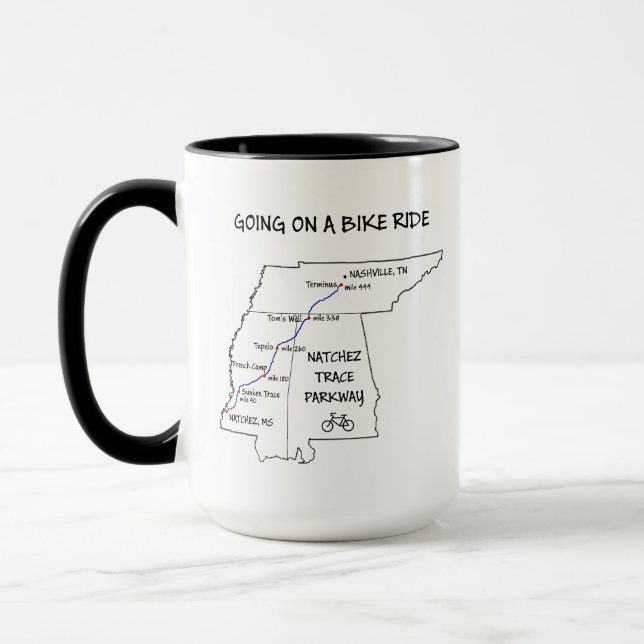 Carte de la route Natchez Trace Café Mug (Gauche)