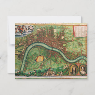 Carte de la rue antique de Londres par Johannes de